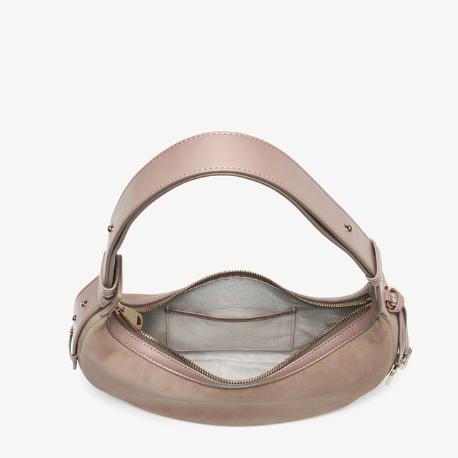 Soho Small Crescent Moleskin Suede