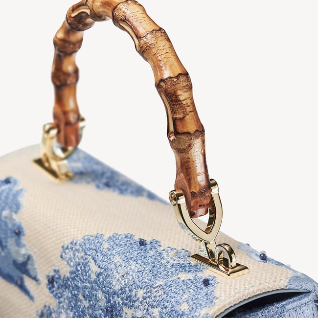 Midi Mayfair® Sky Blue Toile De Jouy Hand Embroidery