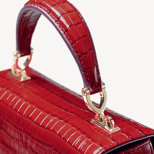 Midi Mayfair® Deep Shine Cherry Red Small Croc