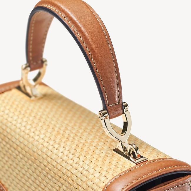 Midi Mayfair® Natural Raffia & Smooth Tan