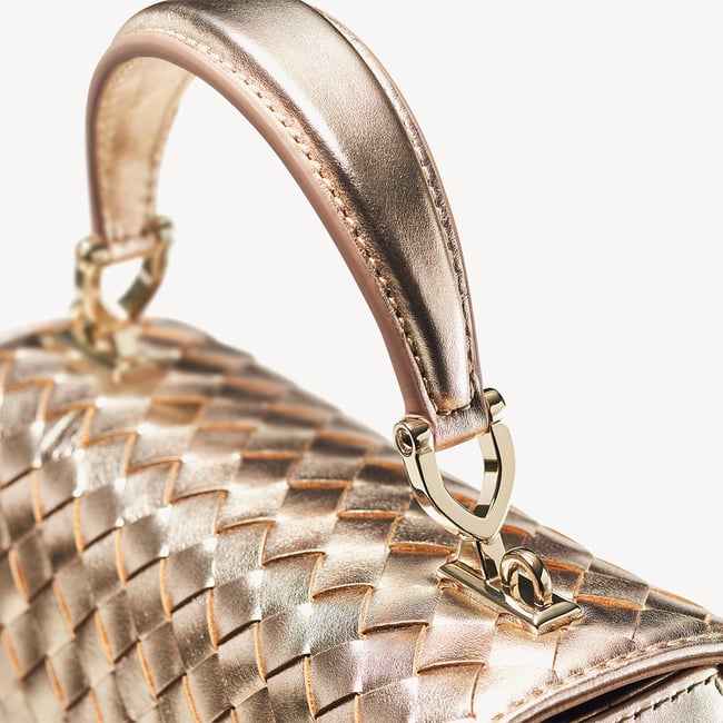 Midi Mayfair® Champagne Metallic Woven Leather