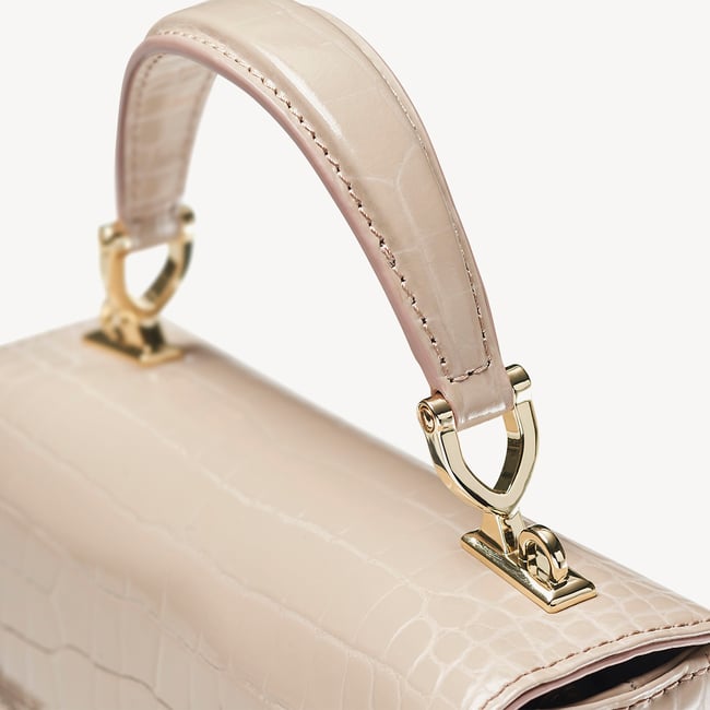 Midi Mayfair® Soft Taupe Patent Croc