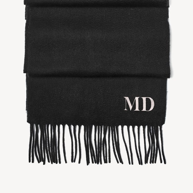 Pure Cashmere Scarf Black Cashmere