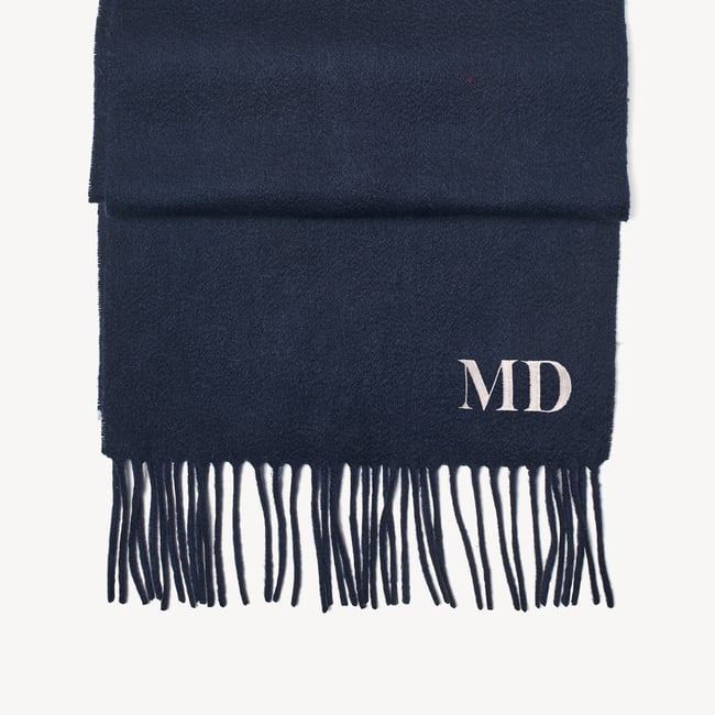 Pure Cashmere Scarf Navy Cashmere