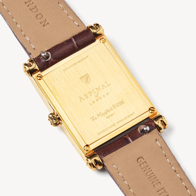 Mayfair® Classic Watch 23ct Gold Plated - Deep Shine Chestnut Croc