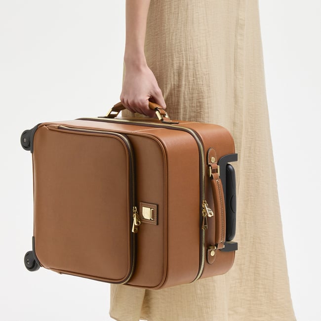Connaught Cabin Case Tan Saffiano with Gold Hardware