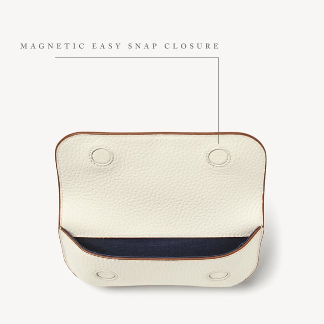 Ella Sunglasses Case Ivory Pebble