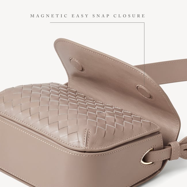 Ella Crossbody Moleskin Woven Leather
