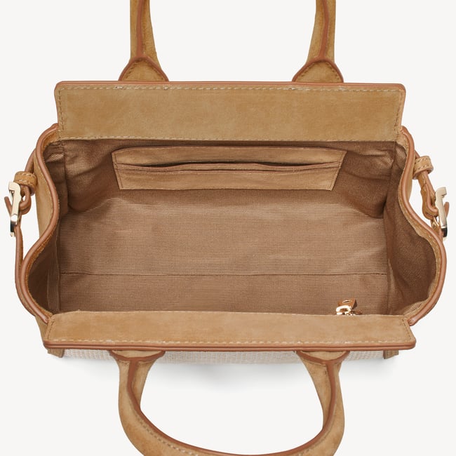 Savannah Mini Ivory Raffia & Cappuccino Suede