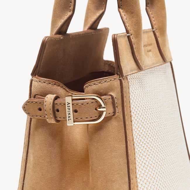 Savannah Mini Ivory Raffia & Cappuccino Suede