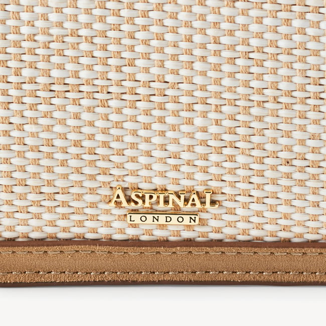 Eliza Clutch Ivory Raffia & Cappuccino Suede