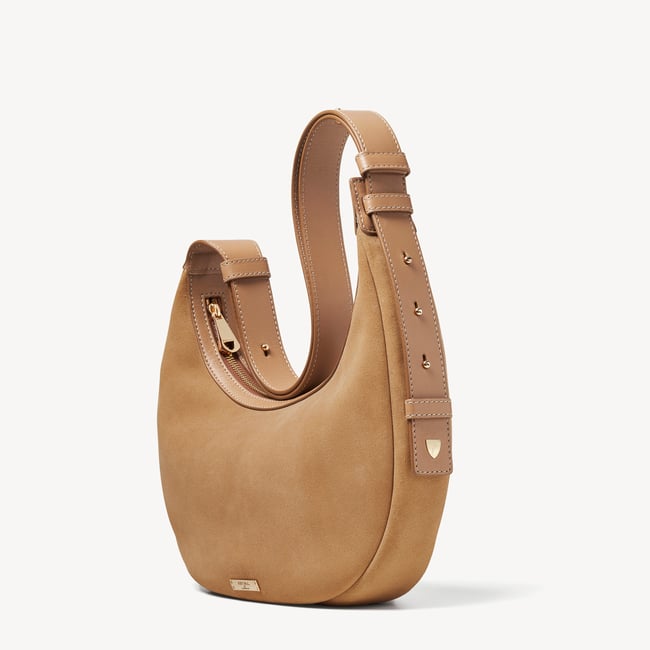 Soho Small Crescent Cappuccino Suede