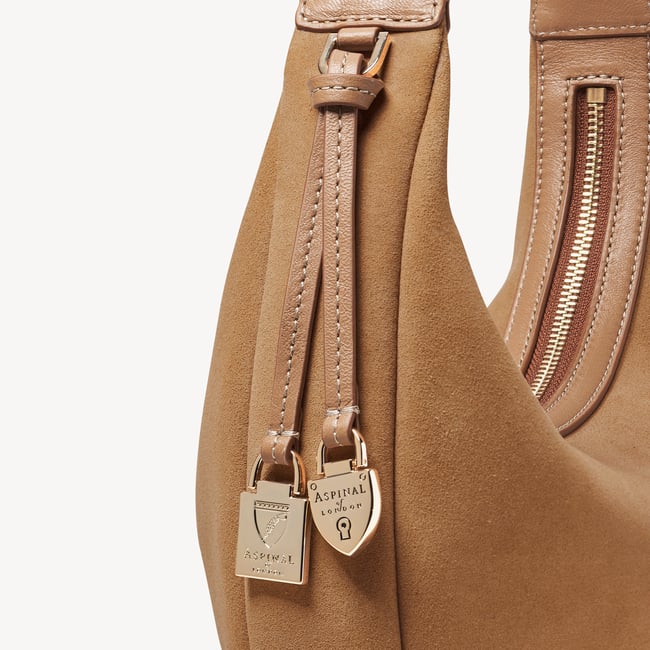Soho Small Crescent Cappuccino Suede