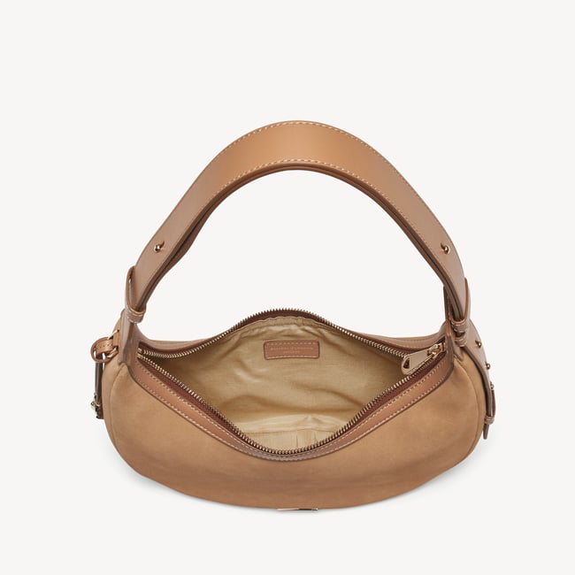 Soho Small Crescent Cappuccino Suede