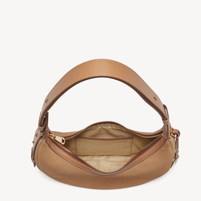 Soho Small Crescent Cappuccino Suede