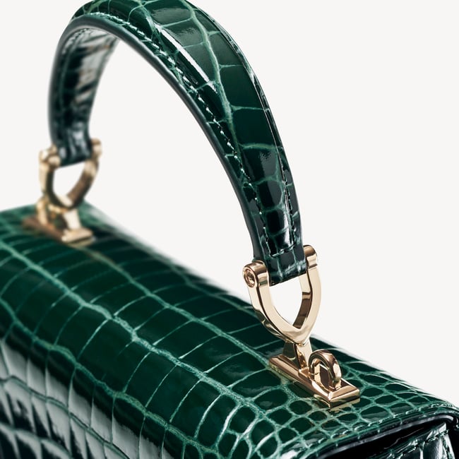 Midi Mayfair® Evergreen Patent Croc