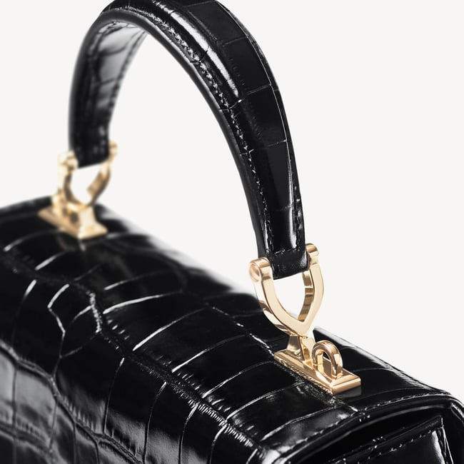 Midi Mayfair® Deep Shine Black Croc
