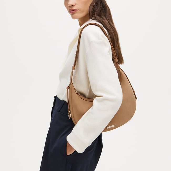 Soho Small Crescent Cappuccino Suede