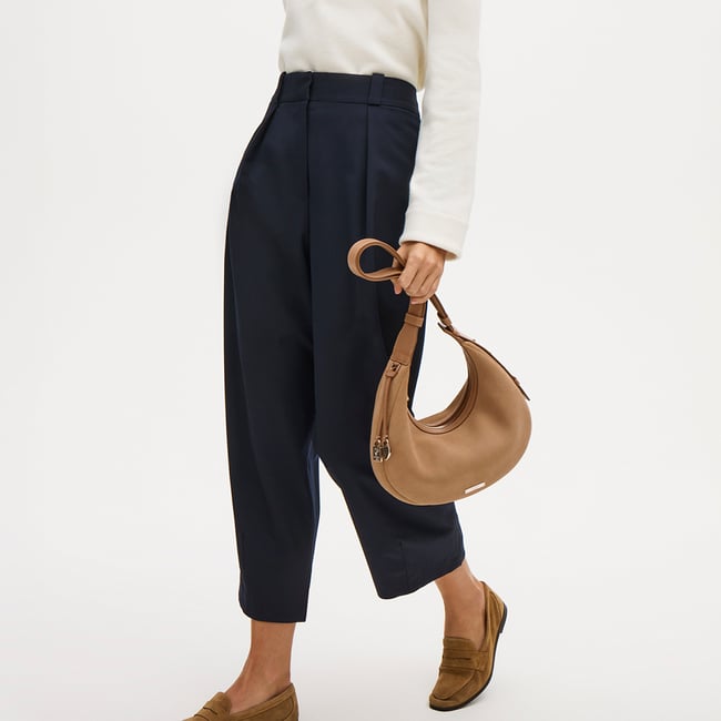 Soho Small Crescent Cappuccino Suede