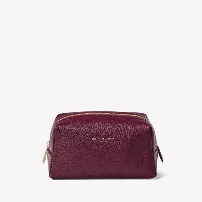 London Makeup Bag Burgundy Pebble