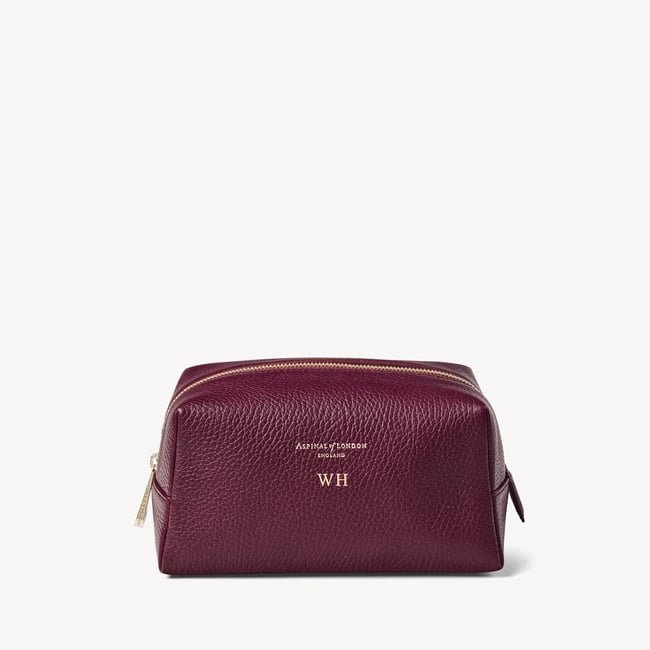 London Makeup Bag Burgundy Pebble
