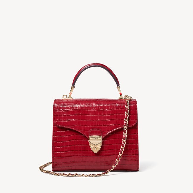 Midi Mayfair® Deep Shine Cherry Red Small Croc