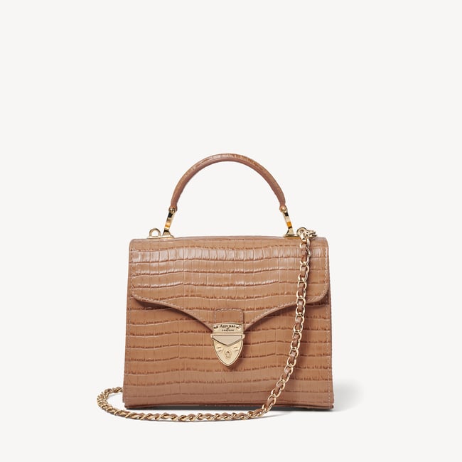 Midi Mayfair® Deep Shine Caramel Small Croc