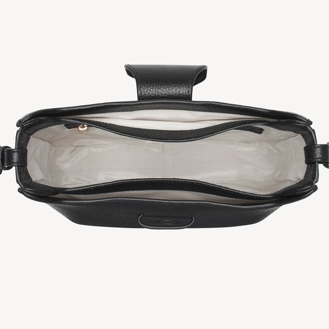 Ella Hobo Black Pebble with Silver Lining