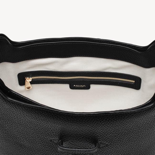 Ella Hobo Black Pebble with Silver Lining