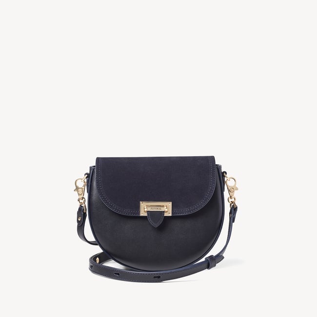 Portobello Crossbody Navy Suede & Smooth Navy