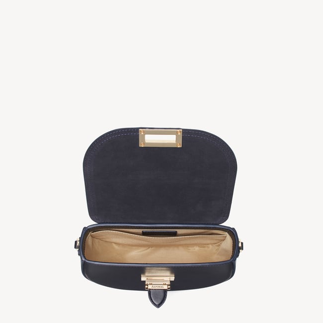 Portobello Crossbody Navy Suede & Smooth Navy