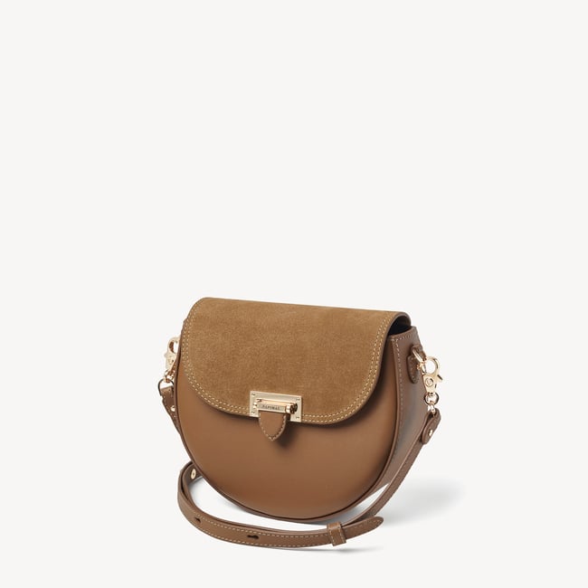 Portobello Crossbody Camel Suede & Smooth Camel