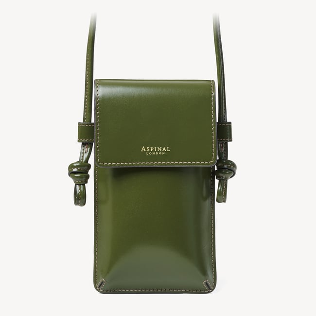 Ella Crossbody Phone Pouch Smooth Moss Green