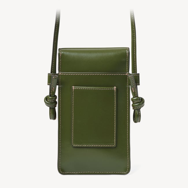 Ella Crossbody Phone Pouch Smooth Moss Green