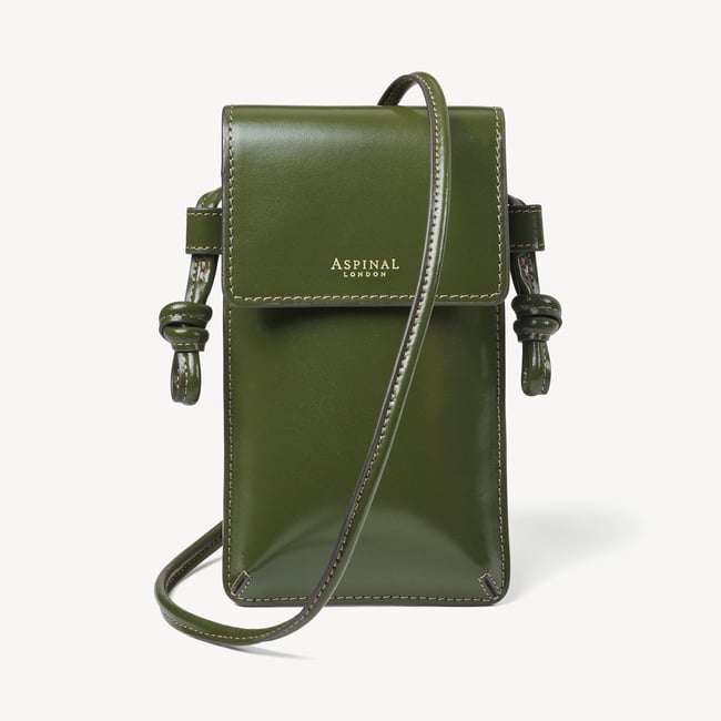 Ella Crossbody Phone Pouch Smooth Moss Green