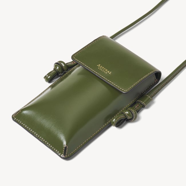 Ella Crossbody Phone Pouch Smooth Moss Green