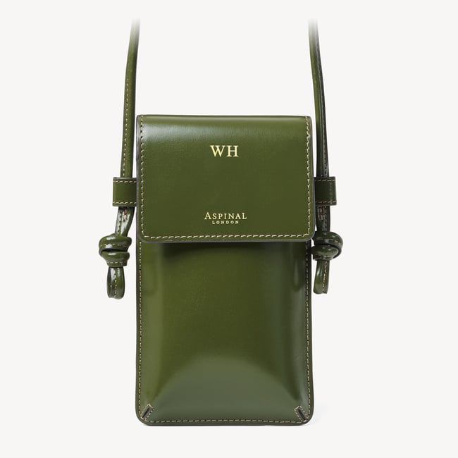 Ella Crossbody Phone Pouch Smooth Moss Green