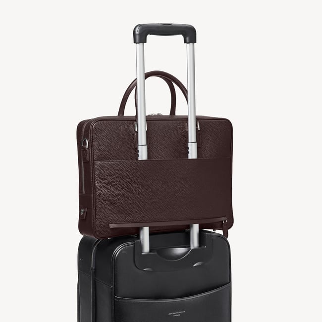 Mount Street Laptop Briefcase Chocolate Pebble