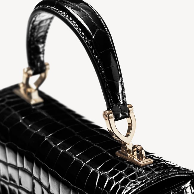 Midi Mayfair® Black Patent Croc