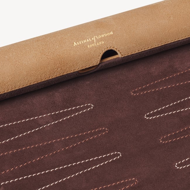 Travel Backgammon Set Cappuccino Suede