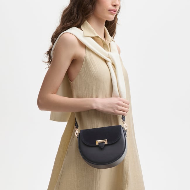 Portobello Crossbody Navy Suede & Smooth Navy