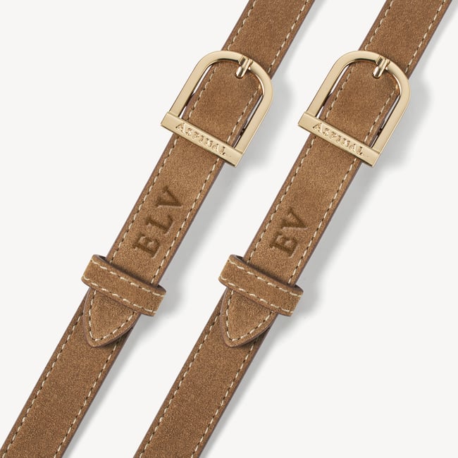 Small Stella Satchel Crossbody Camel Suede