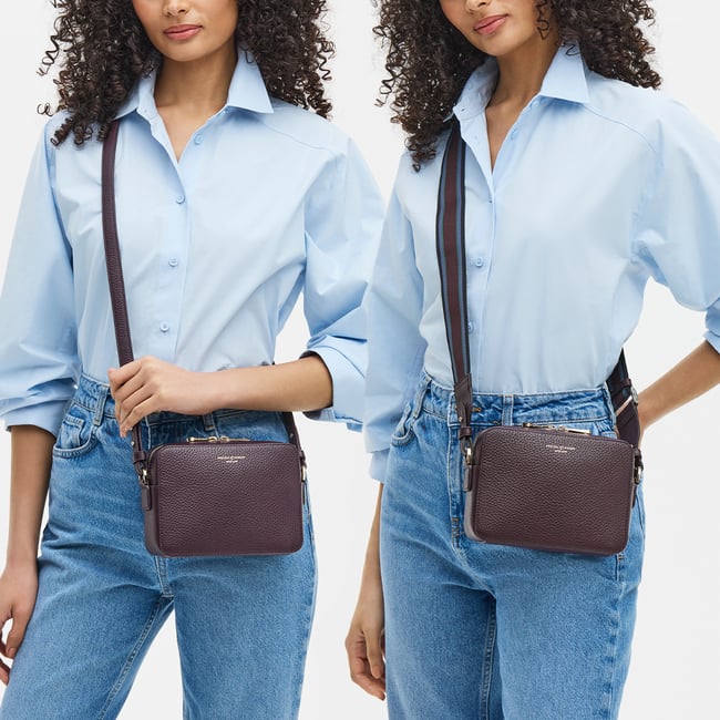 Camera Crossbody with Changeable Straps Fig Pebble