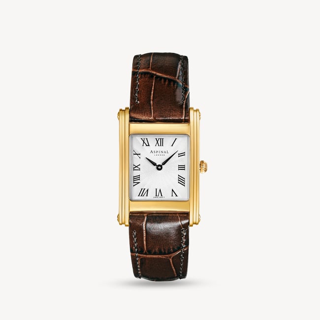 Mayfair® Classic Watch 23ct Gold Plated - Deep Shine Chestnut Croc