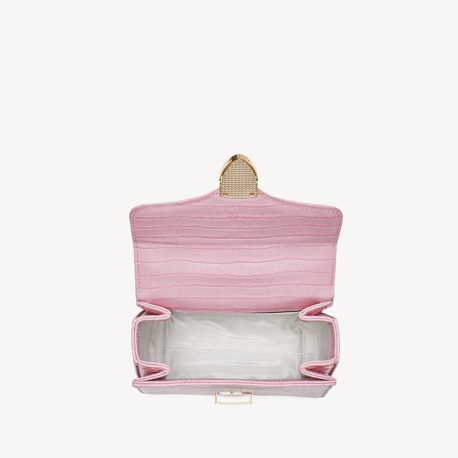 Mini Mayfair® with Silk Neck Scarf Deep Shine Powdered Lilac Small Croc