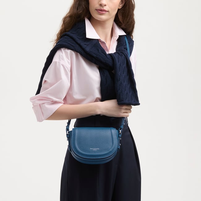 Small Stella Satchel Crossbody Topaz Pebble