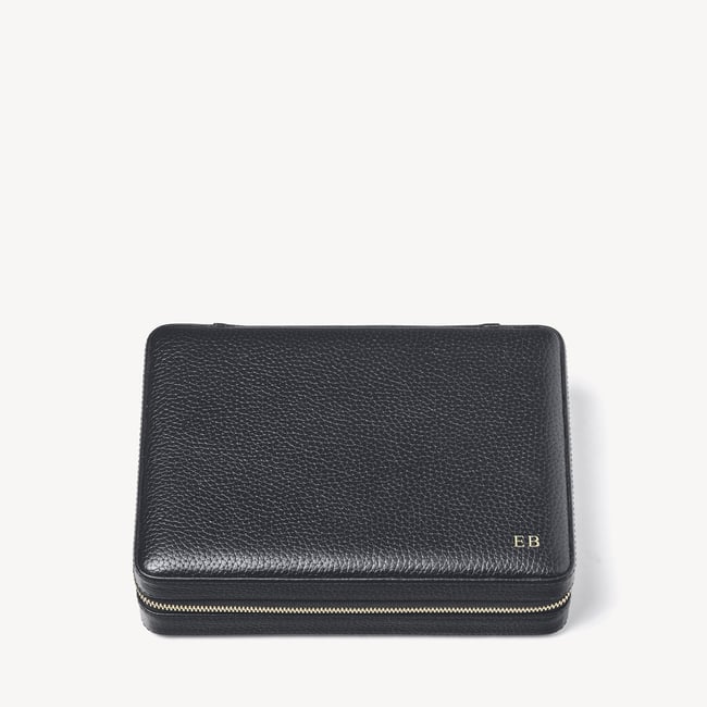 Large Travel Jewellery Case Black Pebble
