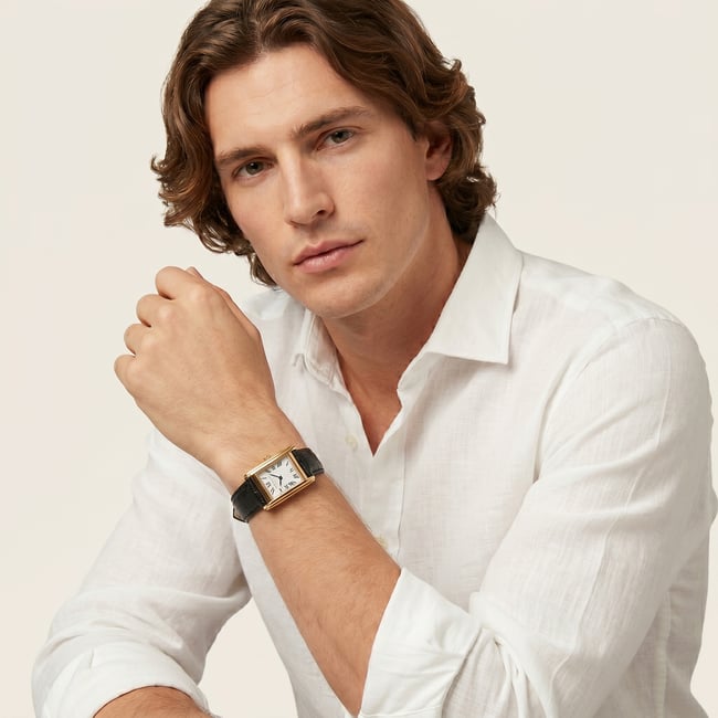 Mayfair® Classic Watch 23ct Gold Plated - Deep Shine Black Croc