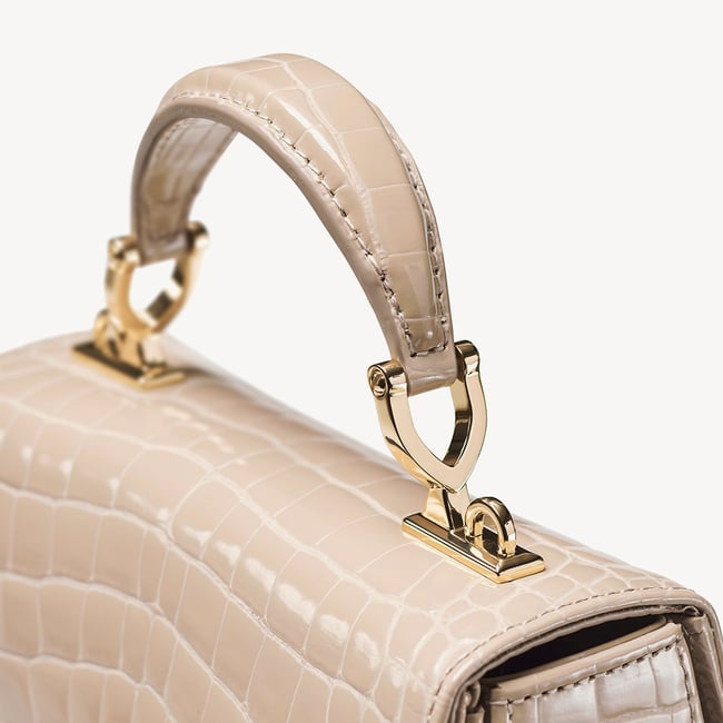 Mini Mayfair® Soft Taupe Patent Croc