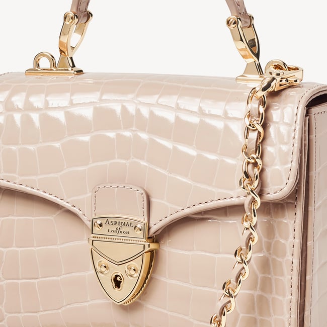 Mini Mayfair® Soft Taupe Patent Croc